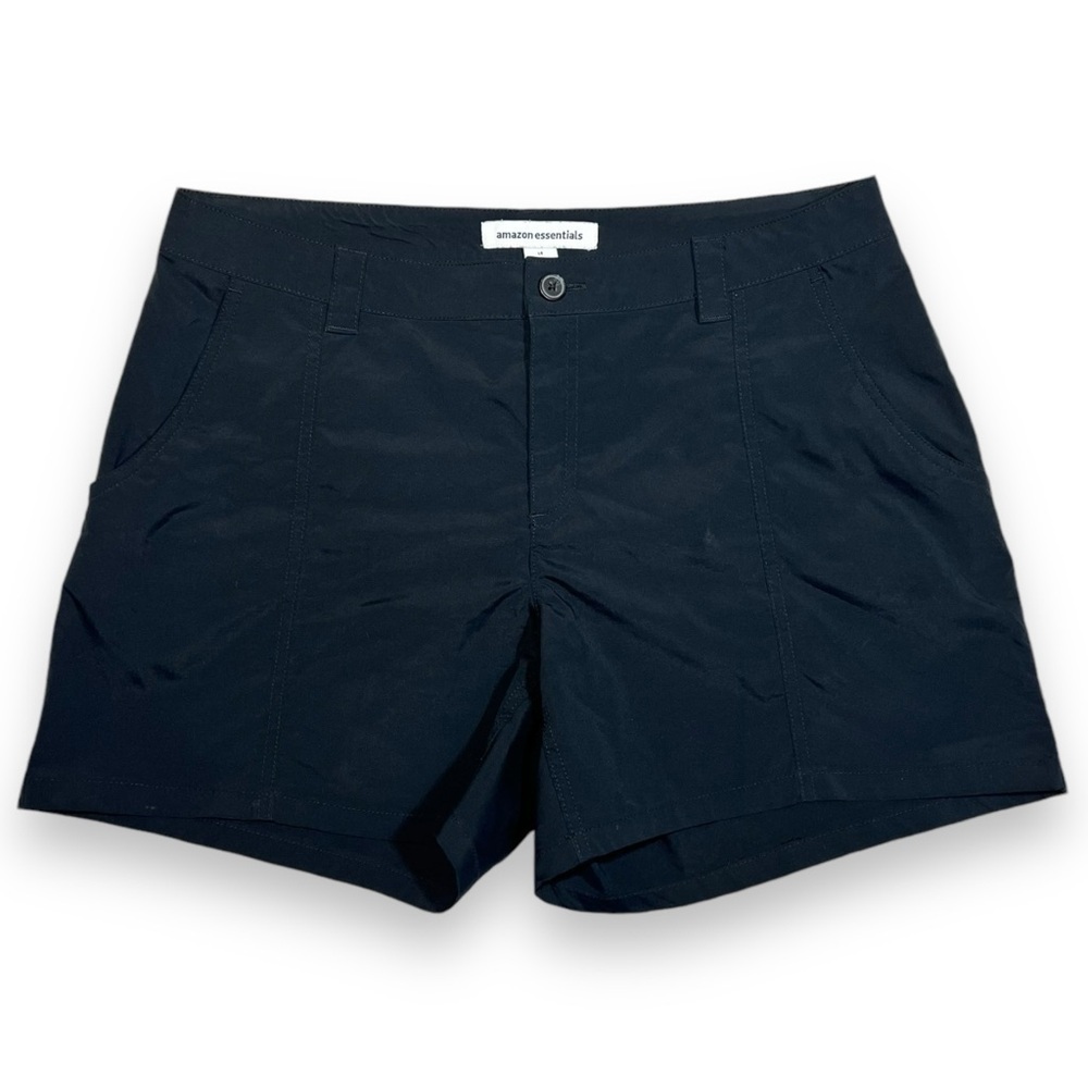 Amazon Essentials Women’s Stretch Woven 5” Outdoor Hiking Shorts Black Size 14